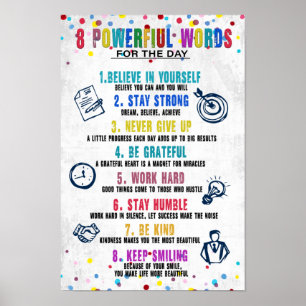 8 Powerful Words Poster