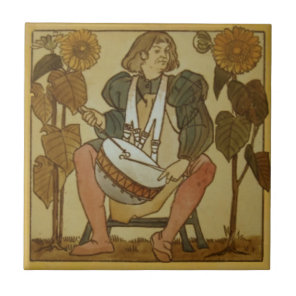#8 Repro Copeland Medieval Minstrels Music Theme Ceramic Tile