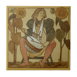 #8 Repro Copeland Medieval Minstrels Music Theme Ceramic Tile