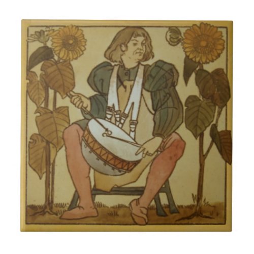 8 Repro Copeland Medieval Minstrels Music Theme Ceramic Tile