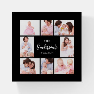8 Sections Family Photo in Black Frame Paperweight