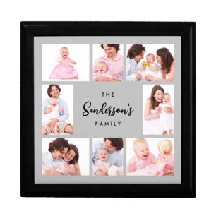8 Sections Family Photo in Gray Frame Gift Box