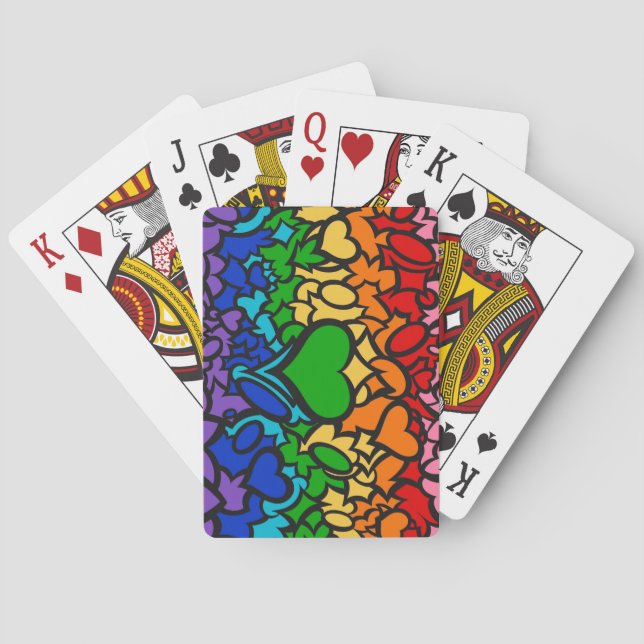 8-Sripe Rainbow Pride Squiggle Poker Cards (Back)