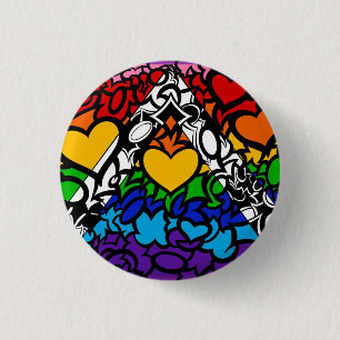 8-Sripe Rainbow Queer Ally Pride Squiggle Button