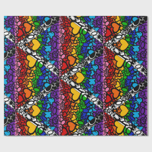 8-Sripe Rainbow Queer Ally Pride Squiggle Wrapping Paper