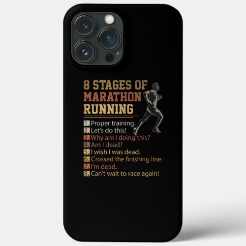 8 Stages of Marathon Running Cross Country Race iPhone 13 Pro Max Case