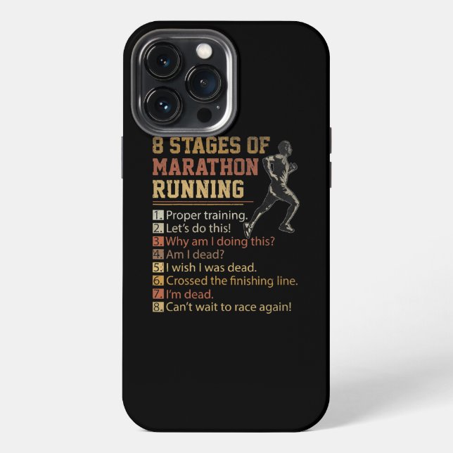 8 Stages of Marathon Running Cross Country Race Iphone Case (Back)