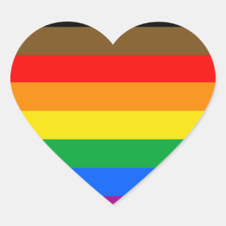 8-Striped LGBT Pride Flag Heart Sticker