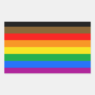 8-Striped LGBT Pride Flag Rectangular Sticker