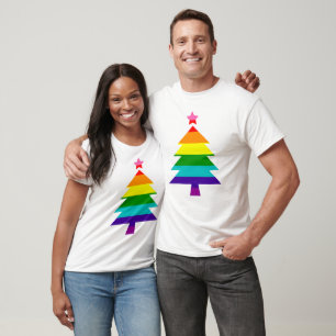 8 Stripes LGBT Pride Flag Rainbow Christmas Tree T T-Shirt