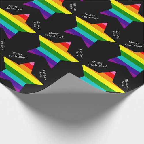 8 Stripes LGBT Pride Flag Stars LGBTQ Christmas Wr Wrapping Paper