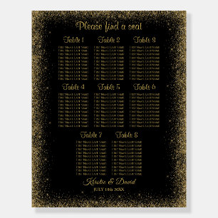 8 Table Gold Faux Glitter Effect Seating Chart Foam Board