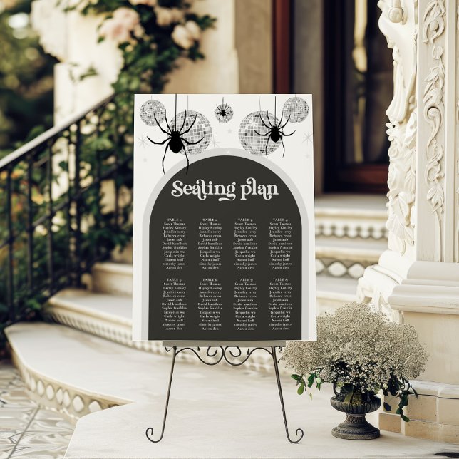 8 table Halloween Disco Spider Wedding Seating Foam Board (Creator Uploaded)