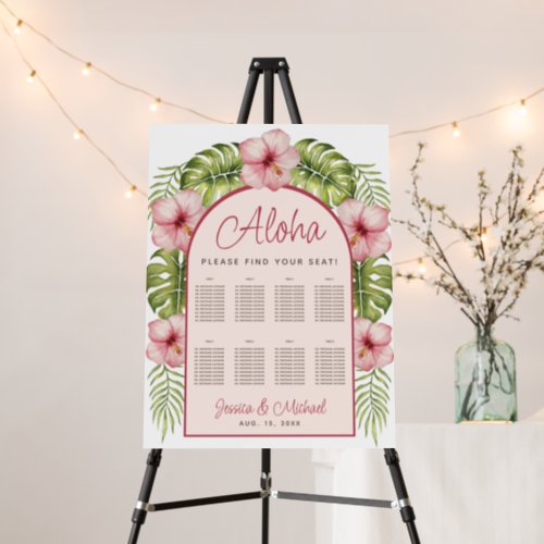 8 Table Hawaii Wedding Tropical Arch Seating Chart Foam Board