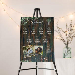 8 Table Rustic Wood Gypsophila PHOTO SEATING Foam Board