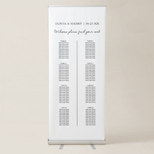 8 Table Wedding Seat Chart Retractable Banner