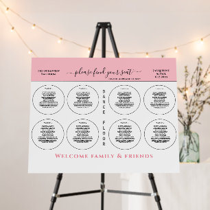 8 Table Wedding White Circles Pastel Pink Foam Board