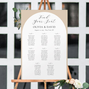 8 Tables Beige Arch Find Your Seat Seating Chart