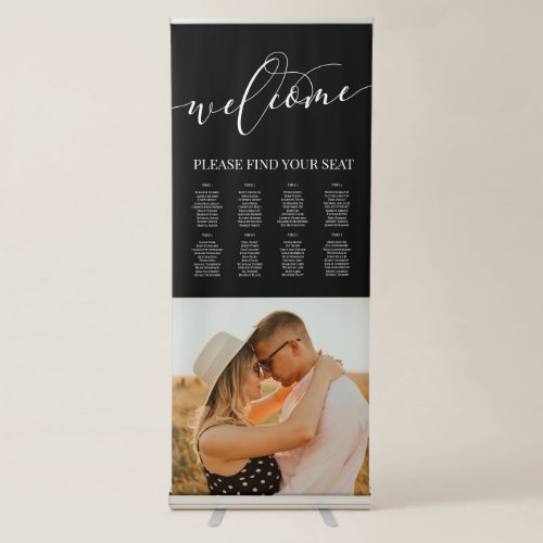 8 Tables Seating Chart Welcome Photo Wedding Retractable Banner