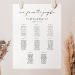 8 Tables Simple Our Favorite People Seating Chart at Zazzle