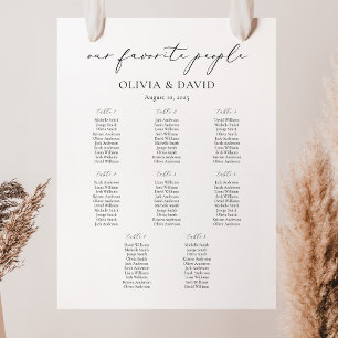 8 Tables Simple Our Favorite People Seating Chart