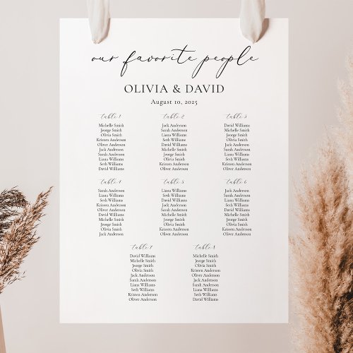 8 Tables Simple Our Favorite People Seating Chart