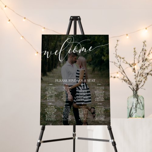 8 Tables White Script Welcome Photo Wedding Foam Board