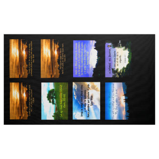 8 tiles of pictures with scriptures in each yard fabric