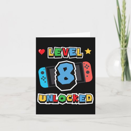 8 Unlocked 8th Birthday Kids Video Game 8 Years Ol Card