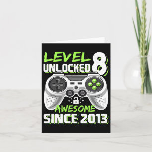 8 Unlocked Awesome 2013 Video Game 8th Birthday Gi Card