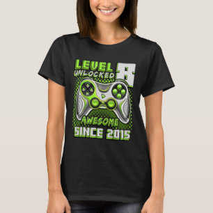 8 Unlocked Awesome 2015 Video Game 8th Birthday Bo T-Shirt