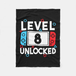 8 Unlocked Gamer 8th Birthday Video Game Boys 1  Fleece Blanket