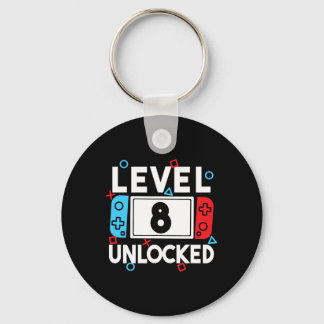 8 Unlocked Gamer 8th Birthday Video Game Boys 1 Keychain