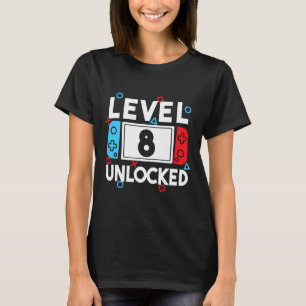 8 Unlocked Gamer 8th Birthday Video Game Boys 1 T-Shirt