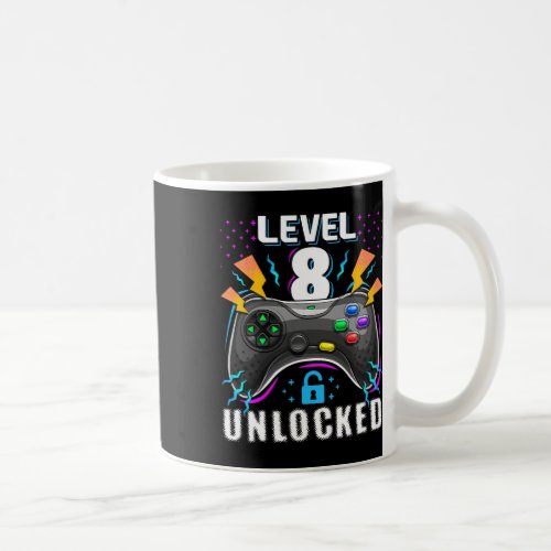 8 Unlocked Video Game 8th Birthday Gamer Gift Boys Coffee Mug