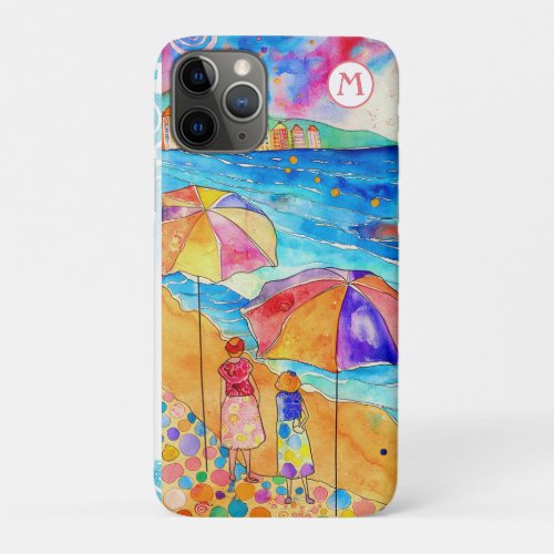 *~*  8 Watercolor Sea Beach Umbrella Sand iPhone 11 Pro Case