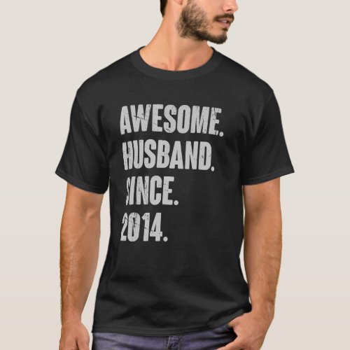 8 Wedding Anniversary For Him  Awesome Husband Sin T_Shirt