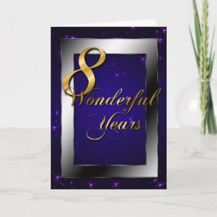 8 Wonderful Years (anniversary card) Card