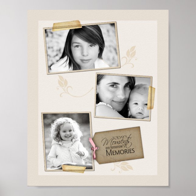 8"x10" 3 Slot Family Collage Montage Todays Momen Poster (Front)