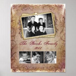 8"x10" 4 Slot Family Collage Montage Fleur De Lis Poster