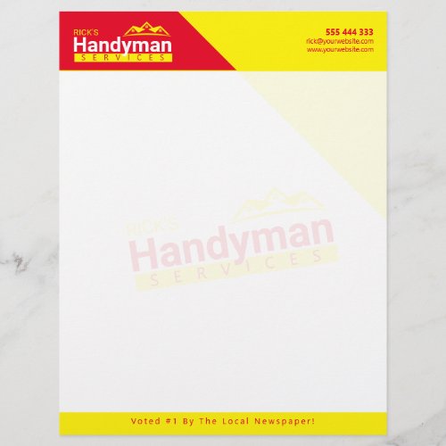 8 x 11 Handyman Business Custom Logo Letterhead