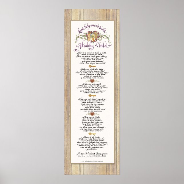 8 x 24 Build a Healthy Child - Barn Wood Fence Poster (Front)