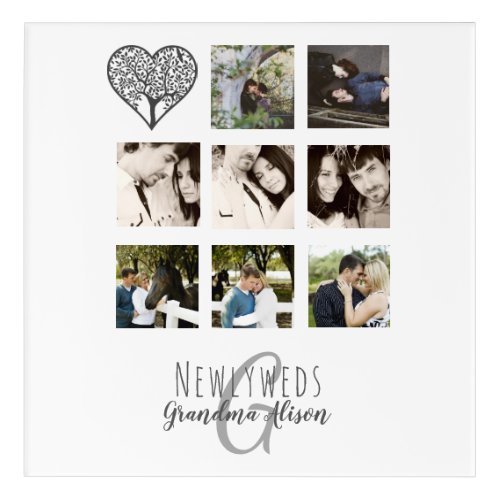8 x PHOTO COLLAGE Newlyweds Personalized WEDDING Acrylic Print