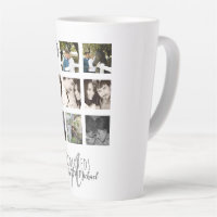 8 x PHOTO COLLAGE Newlyweds Personalized WEDDING Latte Mug