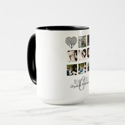 8 x PHOTO COLLAGE Newlyweds Personalized WEDDING Mug