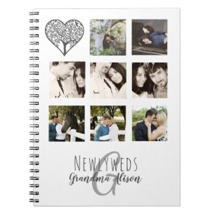 8 x PHOTO COLLAGE Newlyweds Personalized WEDDING Notebook