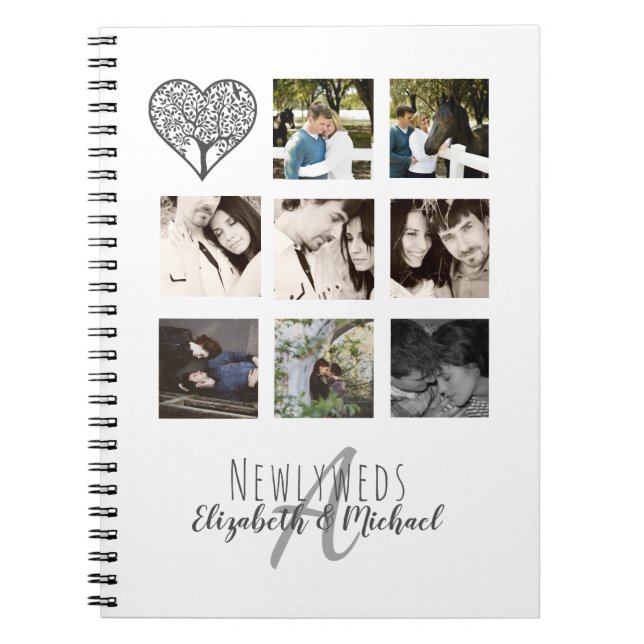 8 x PHOTO COLLAGE Newlyweds Personalized WEDDING Notebook (Front)