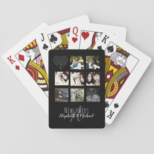 8 x PHOTO COLLAGE Newlyweds Personalized WEDDING Playing Cards