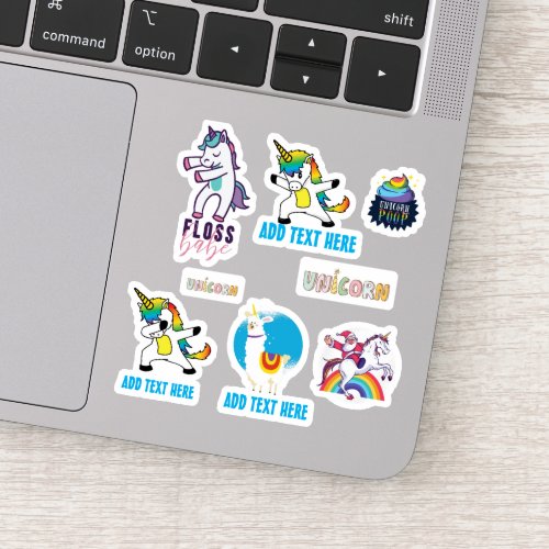 8 x Shaped UNICORN Funny Cute Kawaii Dab Emoji Sticker