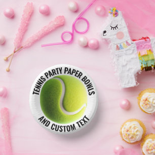 8 x Tennis Ball Personalized Text Paper Bowls